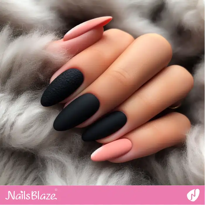 Matte Peach Fuzz and Black Nails | Color of the Year 2024 - NB1731